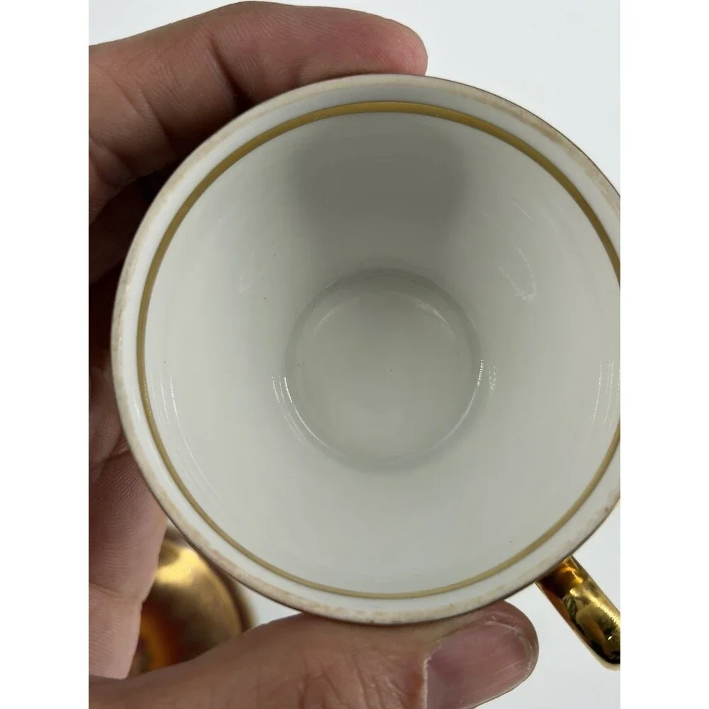 Antique MZ Moritz Zdekauer Tea Cup & Saucer Hand Painted 